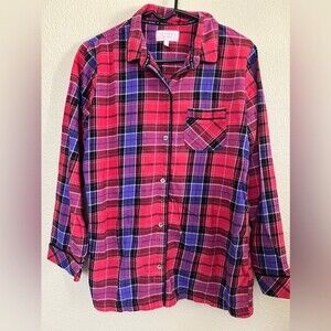 🌼 FINAL PRICE Victoria’s Secret Red Plaid Button Up Pajama Top